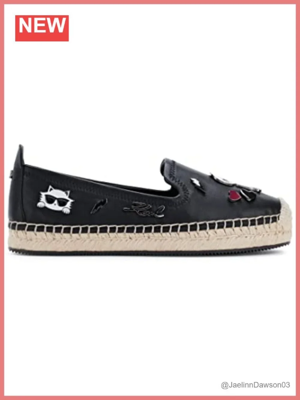 Karl Lagerfeld Espadrille Slip-On Sandals Leather Flats
